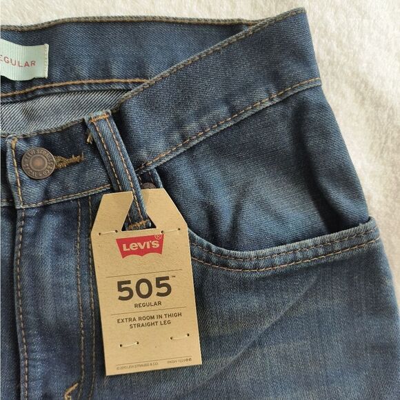 Levi's 505 14 Slim 25" × 27" Extra Room In The Thigh Straight Leg Jeans - Picture 5 of 9